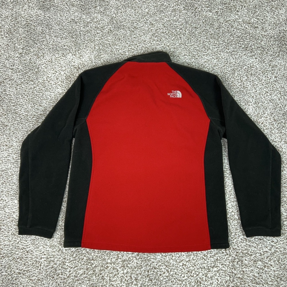 The North Face Jacket Mens Medium Red Black Fleece Full Zip Hiking Outdoor - Picture 6 of 9